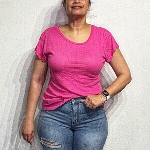 Wildfox Hot Pink Short Sleeve Tee Shirt Sz S